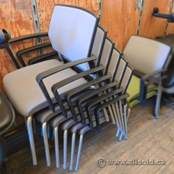 SitOnit Focus Grey Mesh and Black Arms Stacking Side Guest Chair